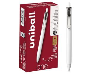uni-ball One Lot de 12 stylos à encre gel rétractables, pointe moyenne, 0,7 mm, noir