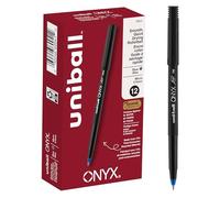 Uni-Ball Onyx Roller Ball Stick Boite de 12 stylos cylindres à bille micro avec encre bleue