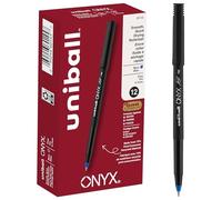 uni-ball Onyx Stick Fine Point Roller Ball Pens, 12 Blue Ink Pens(60145) by Uni-ball