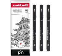 uni-ball PIN Fineliners | Stylos d'écriture à pointe fine noire | Encre résistante à l'eau et à la décoloration | Idéal pour les croquis, le scrapbooking, les contours, l'art, le dessin technique |