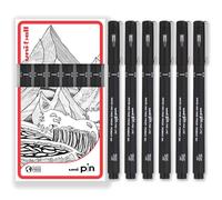 uni-ball PIN Fineliners | Stylos d'écriture noirs à pointe fine | Encre résistante à l'eau et à la décoloration | Idéal pour les croquis, le scrapbooking, les contours, l'art, le dessin technique |