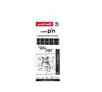 Uni-Ball Pochette feutres techniques - Pointe calibrée de 0,1 à 0,7 mm - Noir et gris - 5 pièces