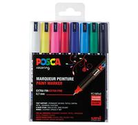 uni-ball Posca 181708 Posca Lot de 8 marqueurs à Pointe calibrée Couleurs de Base