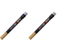 uni-ball Posca Brush PCF-350 Marqueur Or (Lot de 2)