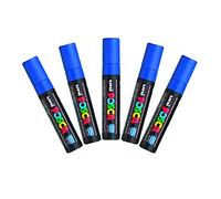 Uni-Ball Posca Extra Marqueur à bout ciselé Large - Bleu (Lot de 5)