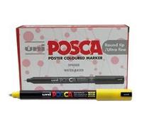 Uni-Ball Posca Marqueur Pointe ogive Ultra fine - Jaune (Lot de 12) G