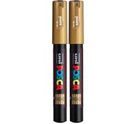 uni-ball Posca Marqueur Pointe ogive Ultra fine - Or (Lot de 2)