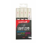 Uni-Ball Marqueur pour tableau PWE-5M Blanc craie liquide non permanent Set 4 pc