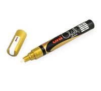 Uni-Ball PWE-5M Craie Marqueur - Pointe Ogive - 1.8-2.5mm - Doré - Simple Stylo