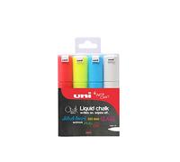 Uni-Ball - PWE8K - Lot de 4 Marqueur craie - Pointe large - Assortiment de couleurs (Import Royaume Uni)