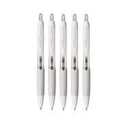 Uni-ball Signo 307 Retractable Gel Ink Pen, Ultra Micro Point 0.38mm, Black Ink, UMN-307-38, Value Set of 5 with Ecology Sticky Notes