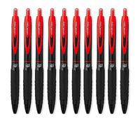 uni-ball Signo 307 - Stylo roller rétractable fin - Lot de 10 - Encre rouge - UMN-307