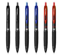 uni-ball Signo 307 - Stylo roller rétractable fin - Lot de 6 - Noir, Bleu, Rouge - UMN-307