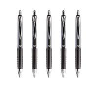 5 Stylos Roller Encre Gel Noir Pointe Moyenne 0.7 Mm Uni-Ball Signo 207