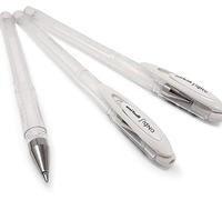 Uni Ball Signo UM-120AC Lot de 3 stylos roller à encre gel Blanc pastel