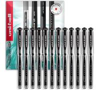 uni-ball Signo UM-153S Lot de 12 stylos roller à encre gel 1,0 mm Noir | Poignée confortable en caoutchouc, résistant à la décoloration, résistant à l'eau, ultra lisse, avec capuchon