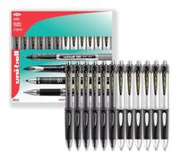uni-ball SN-220 Power Tank Lot de 12 stylos à bille rétractables Noir/blanc 1 mm