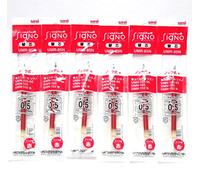 Uni-Ball Stylo à bille Rouge Recharges d'encre (Umr85 N.15), 0,5 mm, pour Signo 207 Stylo rétractable (UMN-207-05), × Lot de 6/Total 6 pcs (japan import) [Komainu-dou Emballage d'origine]