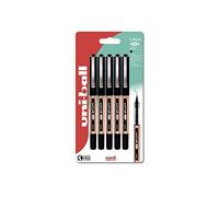 uni-ball UB-150-10 Eye Lot de 5 stylos roller à pointe large de 1 mm pour écriture manuscrite, dessin, art, artisanat et coloriage Encre liquide Uni Super résistante à la décoloration et à l'eau Noir
