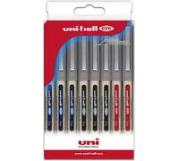 Uni-Ball Ub-157 Basic Colours Liquid Ink Rollerball Pen (Pack Of 8)