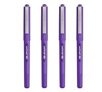 uni-ball UB-157D Lot de 4 stylos roller à encre liquide 0,7 mm Encre violette