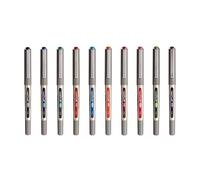 uni-ball - Uni Mitsubishi Pencil - 10 Stylos Eye Fine UB-157 - Stylos Rollers Encre Liquide - Pointe 0,7 mm - Écriture Medium - Assortiment de 8 Couleurs Différentes