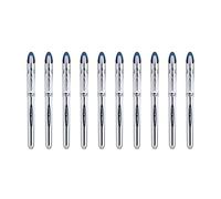 UNI-BALL - Uni Mitsubishi Pencil - 10 Stylos Uni-Ball Vision Elite UB200 - Airplane Safe - Stylo Roller Encre Liquide - Pointe 0,8 mm - Écriture Medium - Stylos Bleus