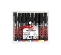 Uni Ball - Uni Mitsubishi Pencil - Marqueur Permanent Inodore Uni Prockey PM126 - Base Eau, Sans Alcool - Pointe Biseautée Large 5,7 mm - Lot de 8 Couleurs Assorties