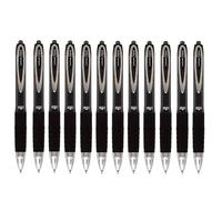 Uni Ball - Uni Mitsubishi Pencil - Stylo Roller Gel Longue Durée Signo 207 UMN207 - Grip Antidérapant - Pointe Acier 0,7 mm - Écriture Moyenne - Séchage Rapide - Encre Noire - Lot de 12