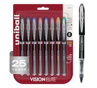uni-ball Vision Elite Stylos à bille Micro pointe 8-Count Couleurs assorties