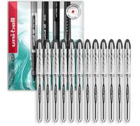 uni-ball Vision Elite UB-200 Lot de 12 stylos roller à pointe moyenne 0,8 mm Boîte cadeau Noir