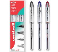 uni-ball Vision Elite UB-200 Lot de 3 stylos roller Pointe moyenne 0,8 mm Encre noire, bleue et rouge Coffret cadeau