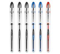 uni-ball Vision Elite UB-200 Lot de 6 stylos roller à encre liquide 3 x Noir, 2 x Bleu, 1 x Rouge