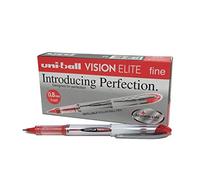 Uni-Ball Vision Elite UB200 R Roller Encre Liquide 0,8 mm Rouge Lot de 12