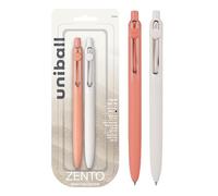 uni-ball Zento Lot de 2 stylos à bille à encre gel à pointe moyenne lisse Noir