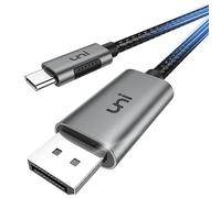 uni Câble USB C vers DisplayPort(4K@60Hz), Câble Type C vers DisplayPort(Thunderbolt 3 Compatible) Télétravail, pour MacBook, iPad Pro 2020/2018, Galaxy S20, Surface Pro 7, XPS etc-Gris, 1m