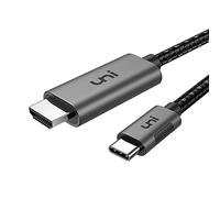 uni Câble USB C vers HDMI 1,8m (4K@60Hz), Câble tressé USB Type-C vers HDMI Thunderbolt 4/3 compatible avec iPhone série 15 MacBook Pro Air iPad Pro iMac Mini Pro Surface Book Galaxy S20 etc. Gris