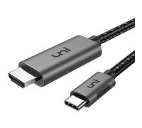 uni Cable USB C vers HDMI 4K60Hz, Câble Type C HDMI (Thunderbolt 4) nylon tressé-Compatible pour Macbook Pro, iPhone15 Série, iPad Pro, MacBook, Surface Book, Galaxy S9/S8 etc. 0,9m