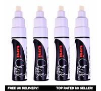 Uni Chalk PWE-8K Large Broad Chalk Marker Blackboard Pens - White - Set of 4