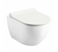 Uni Chrome cuvette suspendu, sans bride, fixations invisibles + abattant softclose, blanc (UniRimless)