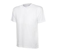 Uni Classique T-shirt Haut 100% Coton Décontracté Loisirs Sports Travail UC301 - Blanc, L