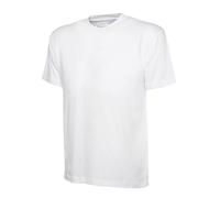 Uni Classique T-shirt Haut 100% Coton Décontracté Loisirs Sports Travail UC301 - Blanc, M