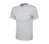 Uni Classique T-shirt Haut 100% Coton Décontracté Loisirs Sports Travail UC301 - Gris Chiné, L