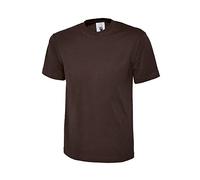 Uni Classique T-shirt Haut 100% Coton Décontracté Loisirs Sports Travail UC301 - Marron, M