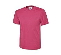 Uni Classique T-shirt Haut 100% Coton Décontracté Loisirs Sports Travail UC301 - Rose Vif, L