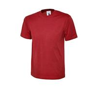 Uni Classique T-shirt Haut 100% Coton Décontracté Loisirs Sports Travail UC301 - Rouge, L