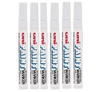 Uni coloré Medium (2,2-2,8 mm) PX-20 Blanc marqueur de peinture à l'huile en métal Verre plastique bois Pierre Extérieur Pointe ogive (lot de 6)