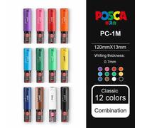 Uni-Ensemble De Marqueurs Posca Pc-3m Pc-1m Peinture Pc-5m Remplissage Pop Dédié Affiche Publicitaire Marqueurs De Peinture Graffiti Fournitures D'art - Type Pc-1m 12colors #C