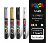 Uni-Ensemble De Marqueurs Posca Pc-3m Pc-1m Peinture Pc-5m Remplissage Pop Dédié Affiche Publicitaire Marqueurs De Peinture Graffiti Fournitures D'art - Type Pc-1m 4colors #C
