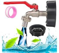 Uni-Fine IBC Connecteur à Filetage, Daptateur cuve, S60X6 Raccord Robinet, Robinet de Jardin avec Adaptateur en Laiton,Raccord Cuve 1000 litres Robinet de Jardin pour Recuperateur Eau de Pluie